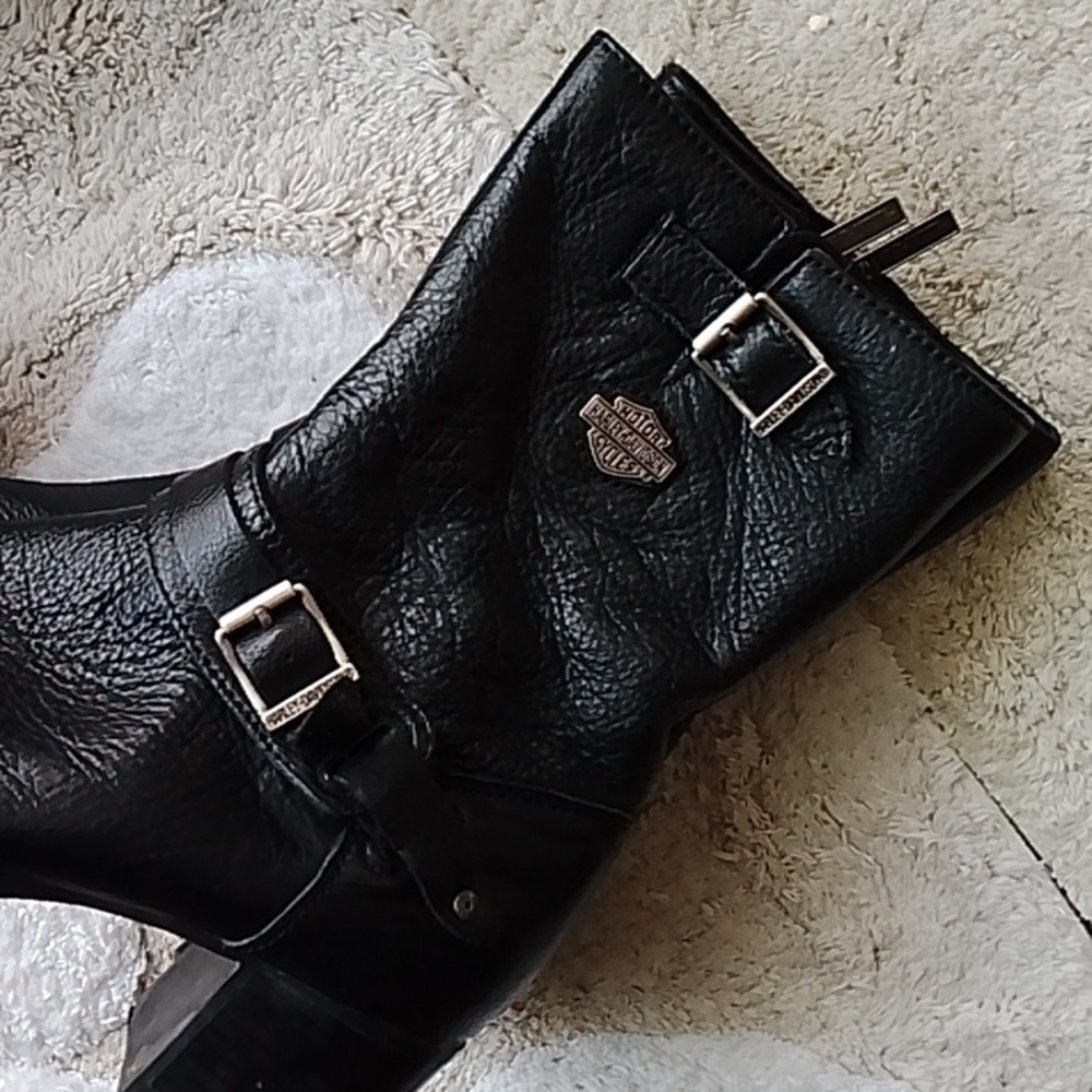 Harley Davidson Leather Buckle Boots 9 - Picture 6 of 16